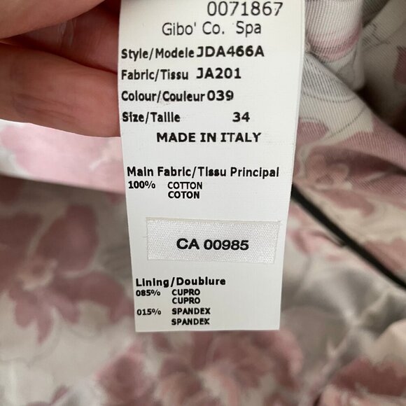 Jil Sander NAVY Designer Fit & Flare Pleated Floral Shirt Dress Ecru Red Sz 34 - Picture 13 of 15